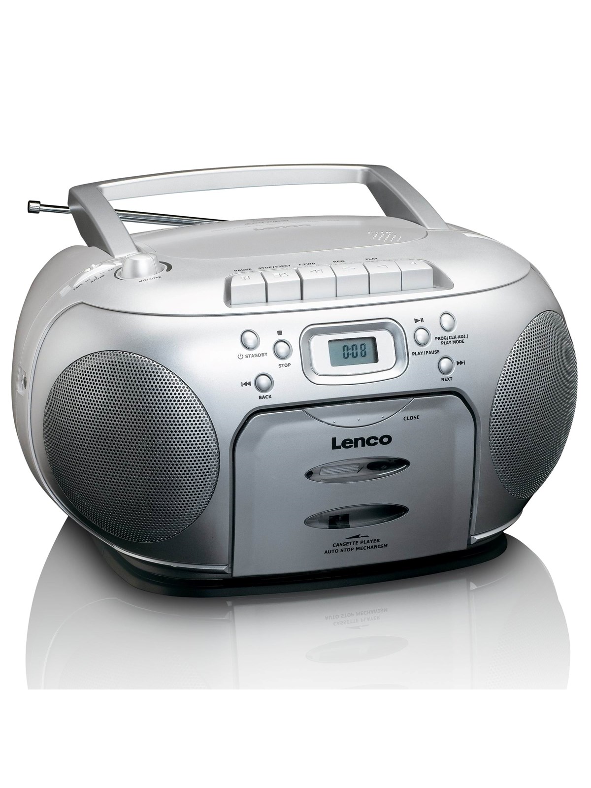 Lenco SCD-420SI - Portable FM Radio CD- Cassette player - FM - Stereo - silber