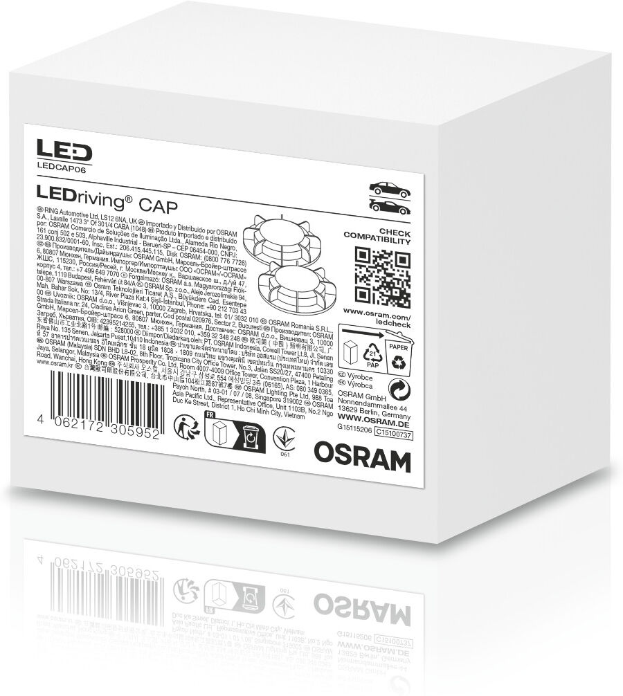 Osram Kappe, Hauptscheinwerfer Lampenfassung, Ledriving Adapter Ledcap06