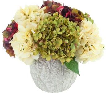 Creative Labs Hydrangeas Arranged in Round Stone Pot