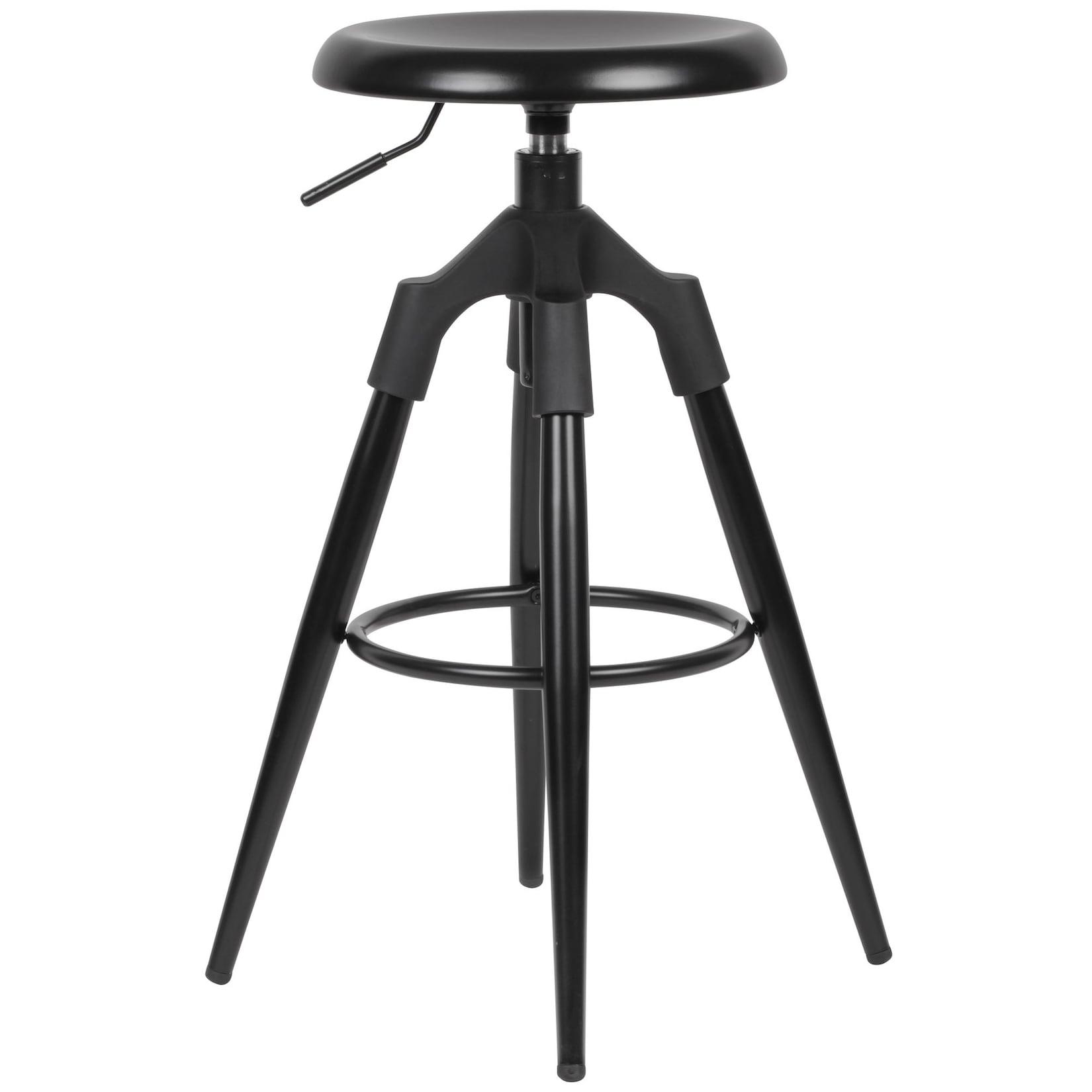 KADIMA DESIGN Industrie Barhocker TIBER: Höhenverstellbar, drehbar, goldfarben, Eisenmaterial, Kunststoffkappen, 72-80 cm.