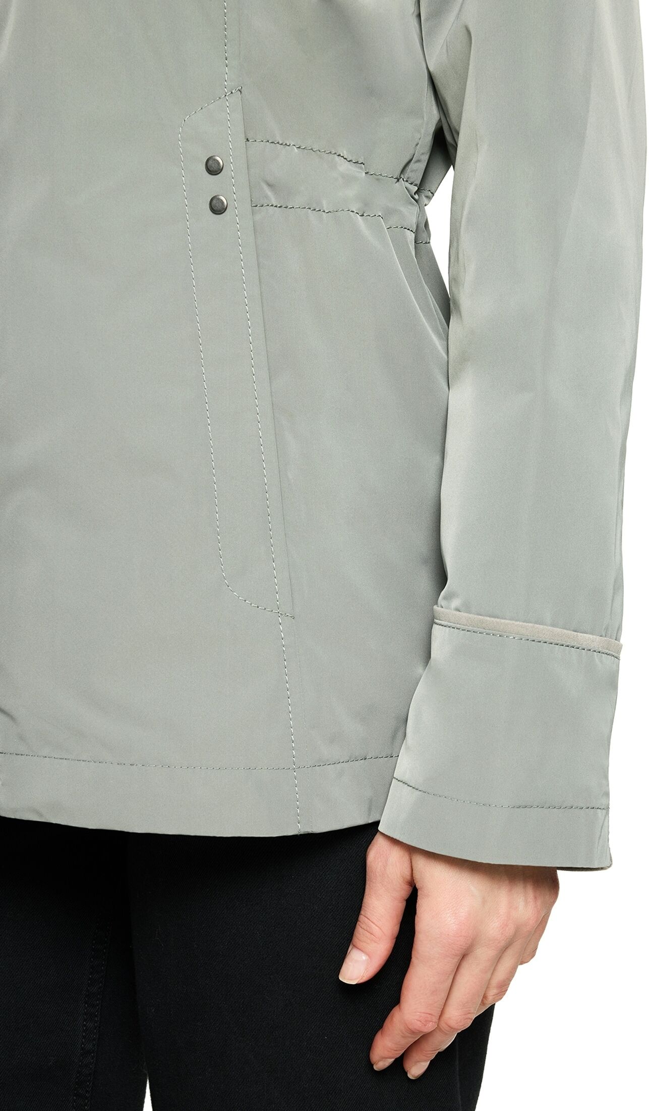 Outdoorjacke GIL BRET, Damen, Gr. 48, grau (saliva), Web, Obermaterial: 100% Polyester, unifarben, regular fit normal, Jacken Outdoorjacke, mit Kapuze saliva 48