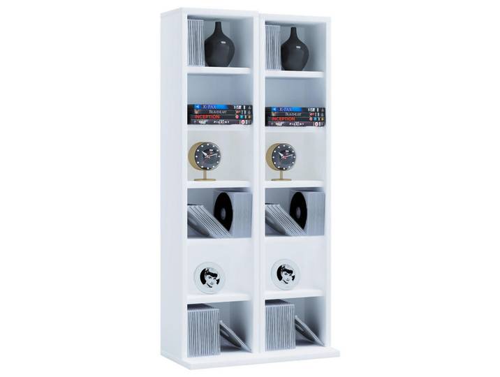 Mid.you Cd-Regal, Weiß, 10 Fächer, 42x92x20 cm, Wohnzimmer, TV Möbel, CD-Regale