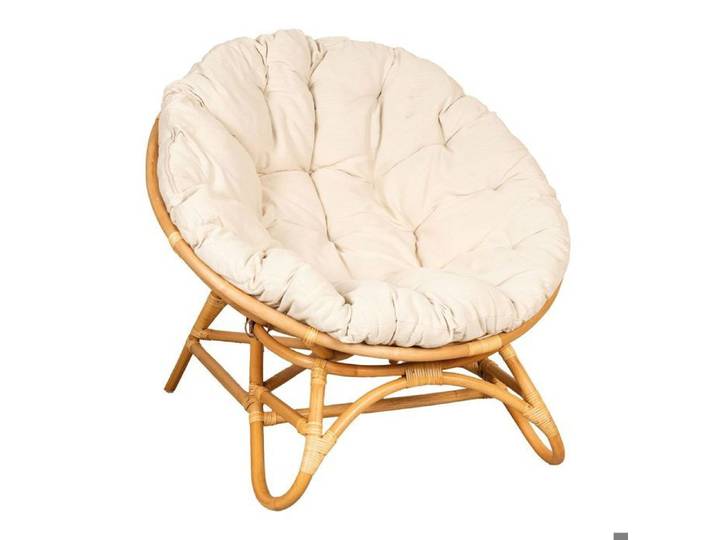 Fauteuil Papasan en rotin + coussin