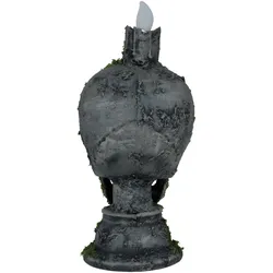 Fiesta, Osterdeko, Moosbedeckter Totenkopf Kerzenständer mit Licht – 35 cm