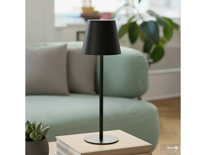 Lampe de table rechargeable ALEA 12 x 36 x 12cm Noir/Noir Abat-jour : matière plastique Structure : Fer, thermopoudré LED Module LED