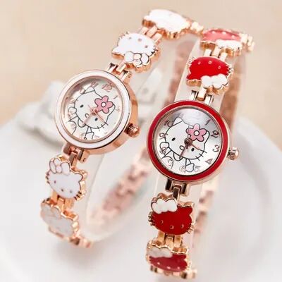 Youfap Market Hello Kitty Women Watch, Sweet Bow Gift For Girls, High Quality Quartz Watches For Women pink