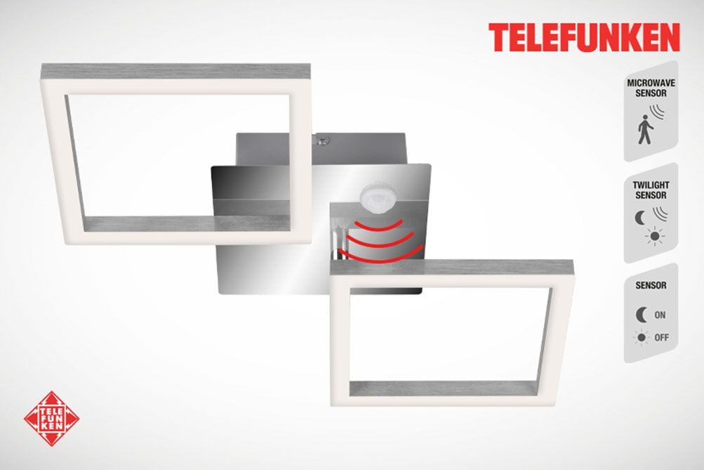 TELEFUNKEN LED Deckenleuchte "FRAME", silber (weiß, neutral), Leuchten, LED Deckenleuchte
