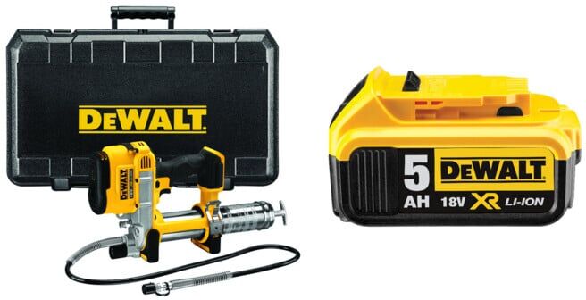 Set DEWALT Akku-Fettpresse 18V DCGG571NK-XJ + Akku 5Ah DCB184-XJ