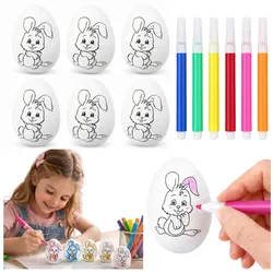 Styropor-Ostereier für Malmarker, Hase Muster C, 6 Stk