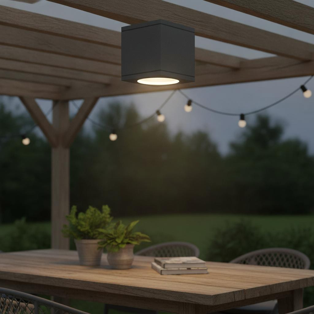 Lyora Vierkante spot antraciet/zwart aluminium