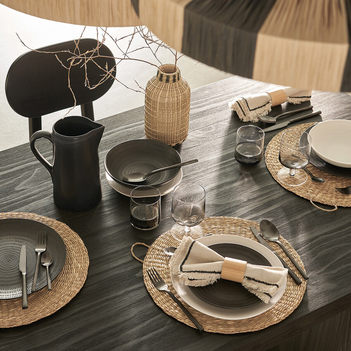 LA REDOUTE INTERIEURS Lot 4 sets de table avec anses, Nala