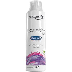 Best-Body-Nutrition Aminosäuren L-Carnitine, Liquid, Lime, Premium Rohstoff Carnipure von Lonza Vitamin B6, 500 ml