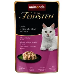 animonda Vom Feinsten Adult 50g Beutel Katzennassfutter 18 x 50 Gramm Lachs + Hühnchenfilet in Sauce