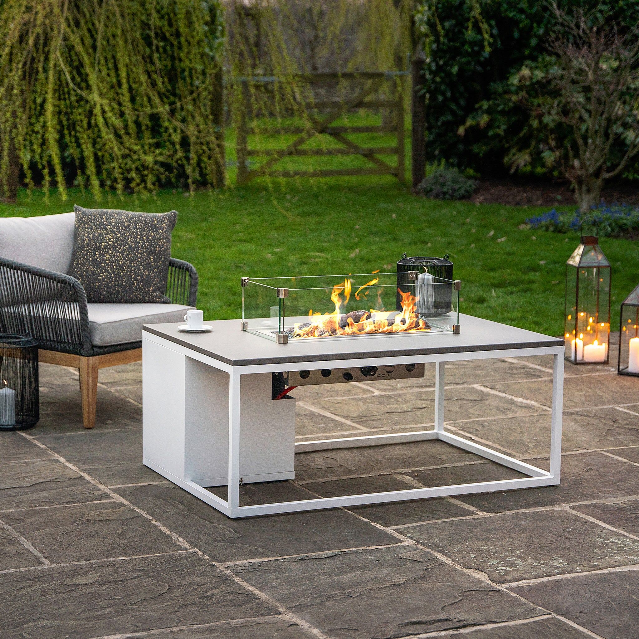 Cosi - Cosiloft 120 White and Grey Fire Pit Table