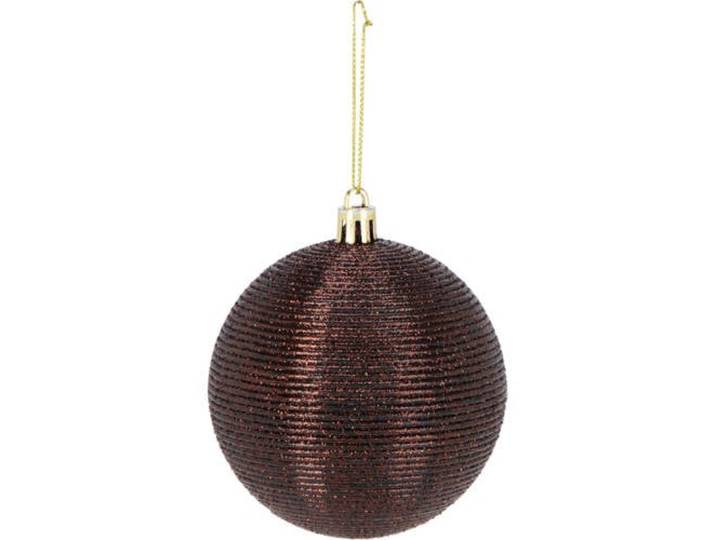 Home & Styling Collection Kerstbal polystyreen bruin - 3 stuks (ø8 cm)