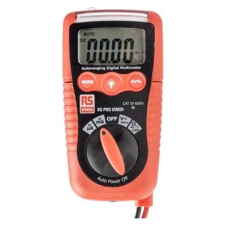 RS PRO IDM20 Pocket Multimeter CAT III 1000 V (CAT III 1000V, CAT III 600V, Hand-Multimeter) (1231930)