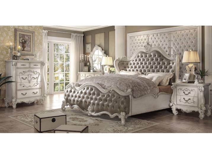 Xlmoebel Schlafzimmer-Set Barockes Schlafzimmermöbel aus edlem Holz mit Eleganz, (4-tlg., Bett + 2x Nachttische + Kommode), Hergestellt in Europa