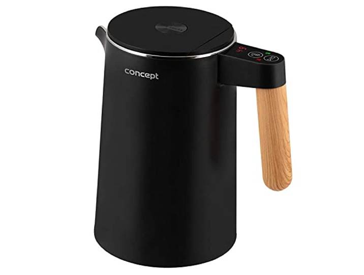 CONCEPT Hausgeräte RK3301 Roestvrijstalen waterkoker 1,5 L Salt & Pepper, Zwart