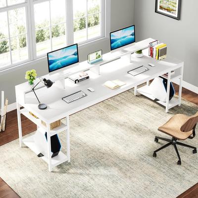 YUZHOU 78.7 Inch Extral Long Two Person Desk, Double Computer Desk for Home Office