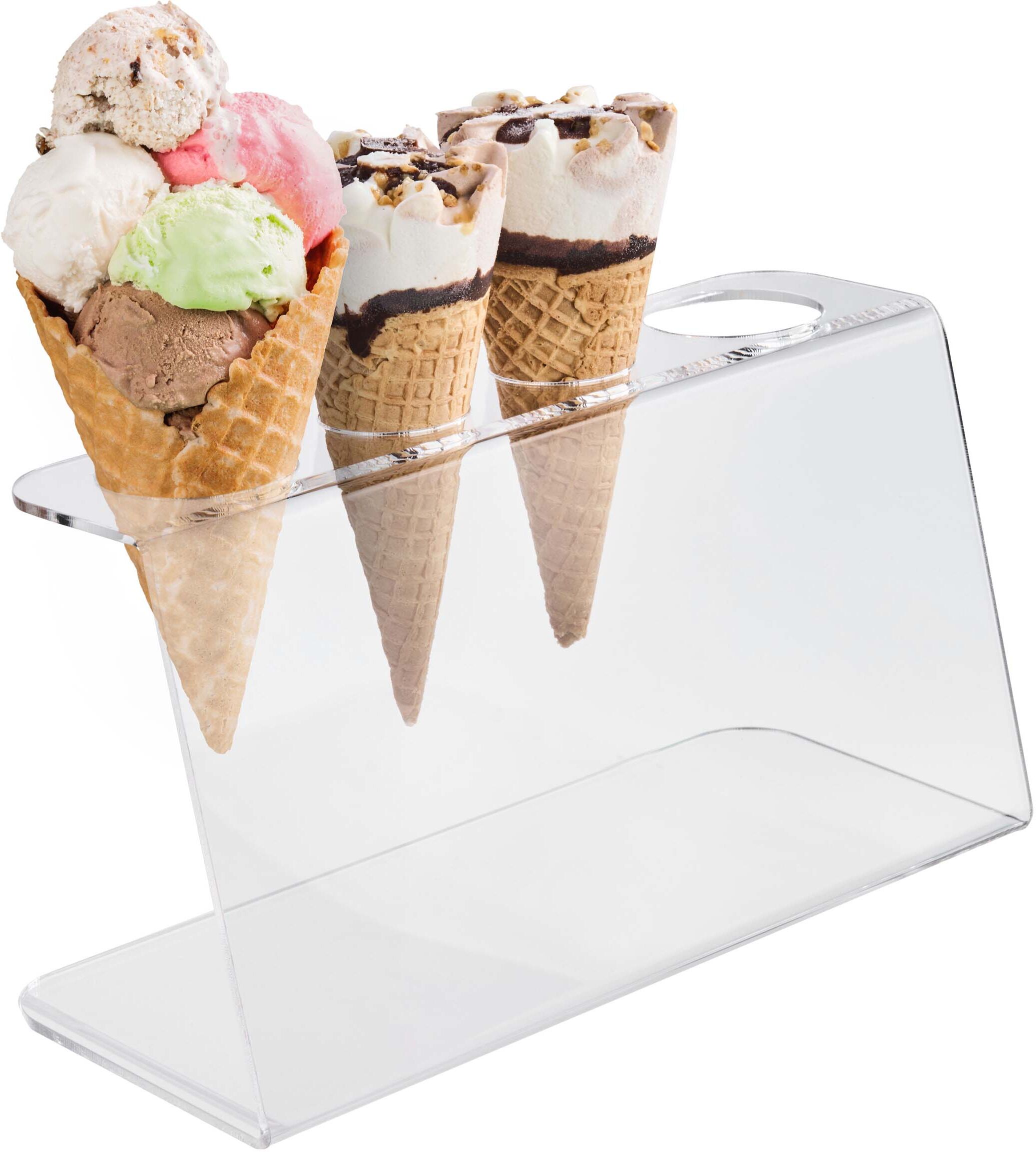 SPRINTIS 1 Porta coni gelato, acrilico, 4 fori, trasparente, acrilico (PMMA)