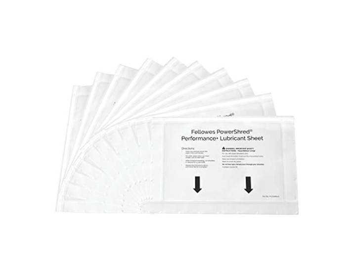 Fellowes 10 Paper Shredder Oil Smeermiddelvellen - Powershred Performance+Eenvoudig te gebruiken Shredder Olieplaat, Wit