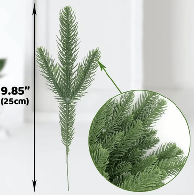 Uplift Curations 20PCS Artificial Pine Branches Realistic Fake Pine Stems For DIY Christmas Garland & Decor 02 10pcs