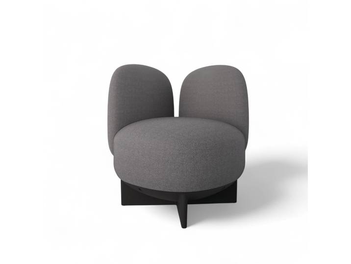Gaber To-Go Hocker mit Rücken- & Armlehne, Grau/Schwarz, Neu