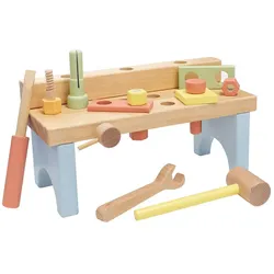 Spielmaus Holz Werkbank 17-teilig