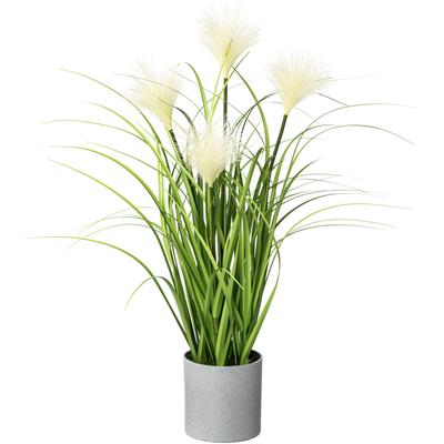 Kunstgras OTTO HOME "Riedgras", grün, B:10cm H:50cm, Kunststoff, Kunstpflanzen, im grauen Kunststofftopf