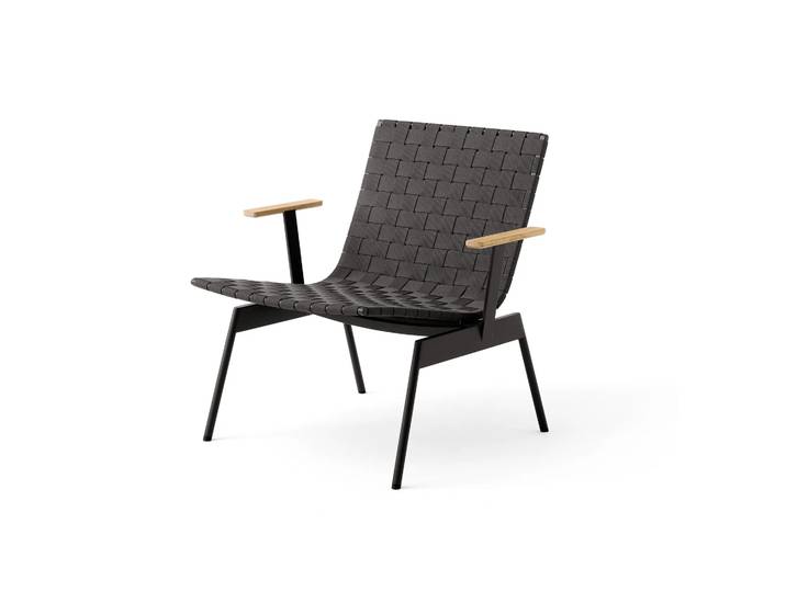 &Tradition Chaise longue Ville Outdoor AV45 avec accoudoirs Warm black
