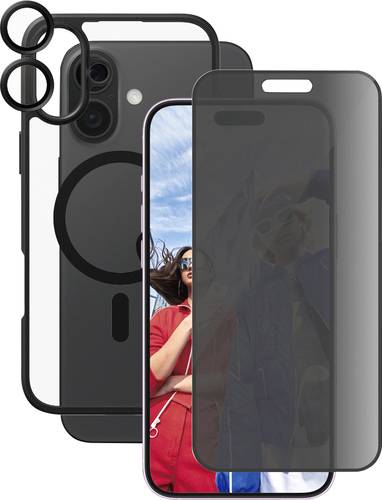 PanzerGlass CARE by PG 3-in-1 Protection Backcover Apple iPhone 16 Plus Transparent, Schwarz Induktives Laden B1359+P2863+1283