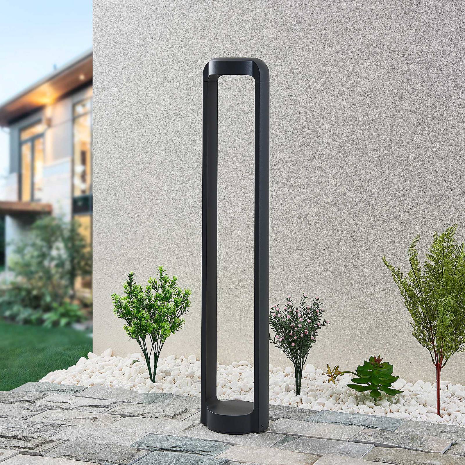 LED Pathway Light Habsa Lucande, Black, Aluminium, Modern, Outdoor lights