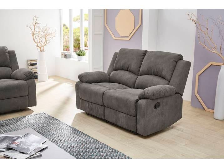 2-Sitzer JOCKENHÖFER GRUPPE Dakota, B: 148 cm , grau (anthrazit), B:148cm H:97cm T:87cm, Sofas, 2-Sitzer, mit Relax- & Liegefunktion, Taschenfederkern-Polsterung