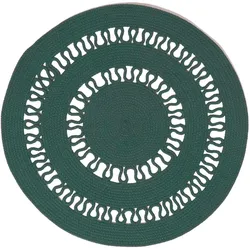 TEPPICH geflochten rund mit Häkel-Muster 90 cm