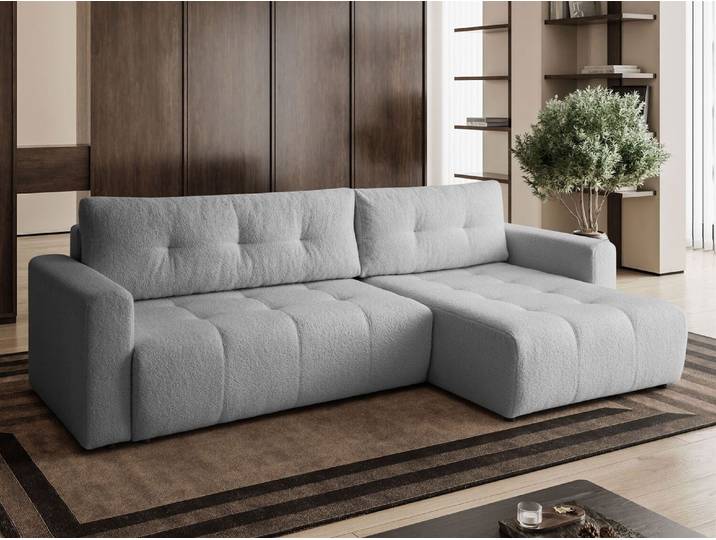 Kaiser Möbel Ecksofa VIENNA - Stil, Komfort und Funktionalität - GRAU RECHTS