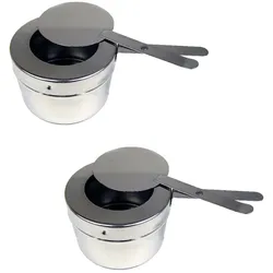 AcMax 2x Brennpastebehälter Brennpaste Behälter mit Deckel für Chafing Dish