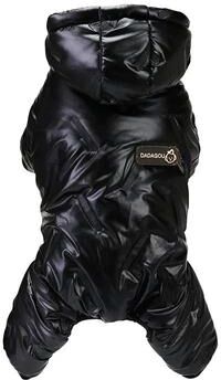 Uplift Essentials Waterproof Dog Winter Overall Jacket For Cold Weather Walks black 2xl