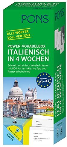 PONS Power-Vokabelbox Italienisch - Schnell und einfach Vokabeln lernen mit 800 Karten inklusive App und Aussprachetraining - Preis vom 01.10.2026 17:08:56 h