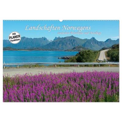 Landschaften Norwegens zwischen Polarkreis und Nordkap (Wandkalender 2027 DIN A2 quer), CALVENDO Monatskalender