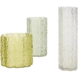 Triple Vasen, transparent, grün, 3 St.