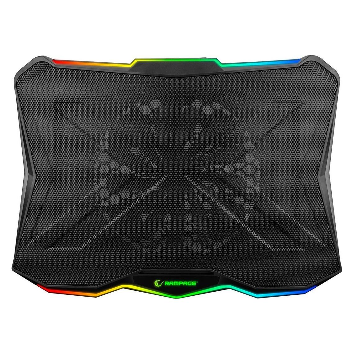 Rampage AD-RC8 SHOWY Laptop-Kühlunterlage - 15 bis 17 Zoll - RGB-Beleuchtung - Schwarz (AD-RC8 SHOWY)