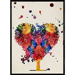 POSTER Herzbaum Aquarell A4 Rahmenlos
