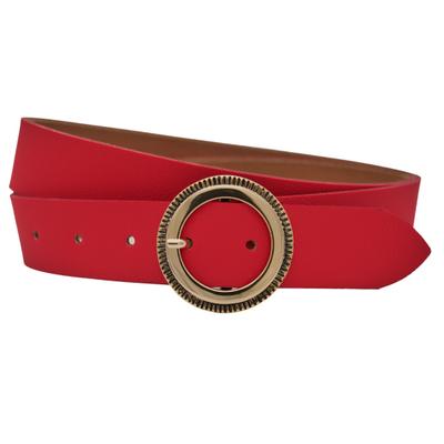 Ledergürtel ANNAMATONI "AnnaMatoni Ledergürtel Glim Ledergürtel Glim", Damen, Gr. TW85 - 100cm Gesamtlänge, rot (rot 350), 100% Leder, Gürtel Ledergürtel