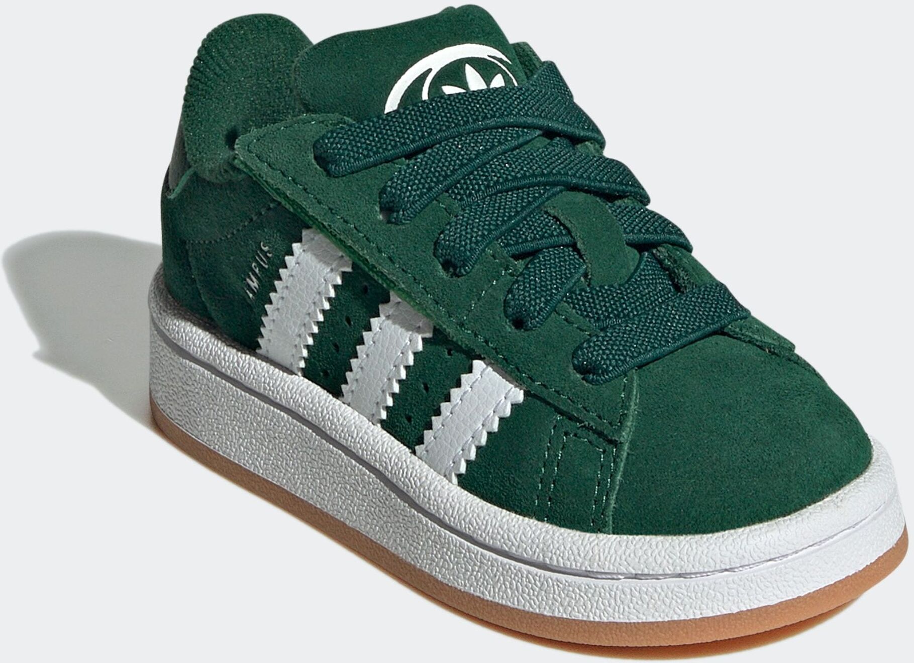 Sneaker ADIDAS ORIGINALS "CAMPUS 00S COMFORT CLOSURE ELASTIC LACE KIDS", Kinder, Gr. 25, grün (dunkelgrün, ftwr weiß, gum 2), Leder, Synthetik, Schuhe Sneaker, aus Leder und Wildleder, mit Gummisohle dunkelgrün, ftwr weiß, gum 2 25