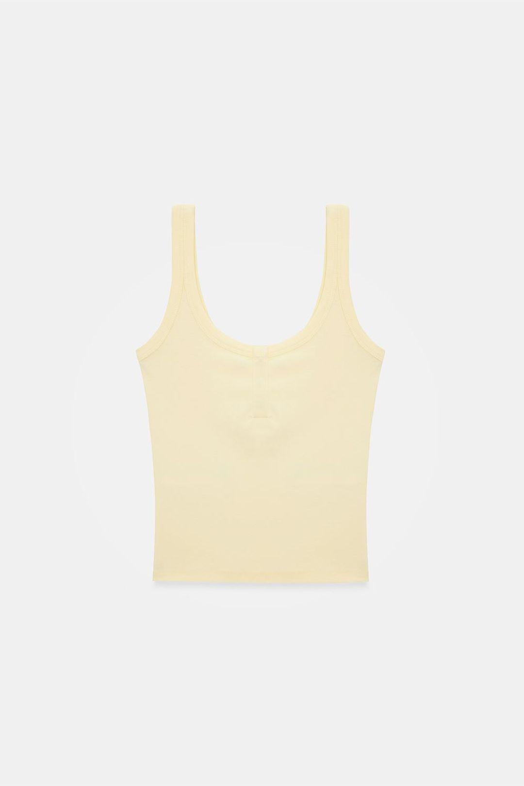 Geribbelde Crop Cami Blouse