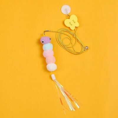 Inspired Living Door Hanging Interactive Cat Toy With Elastic Feather Teaser b
