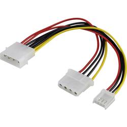 Renkforce Strom Verlängerungskabel [1x IDE-Strom-Stecker 4pol. - 1x IDE-Strom-Buchse 4pol., Floppy-Strom-Buchse 4pol.] 0.15 m Schwarz, Rot, Gelb RF-4166421