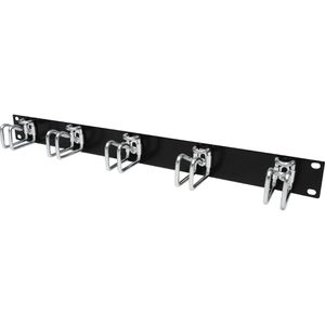 Rittal Rangierpanel DK 5502.205, Metall schwarz, 19 Zoll (483 mm), mit 5 Kabelführungsbügeln, 1HE