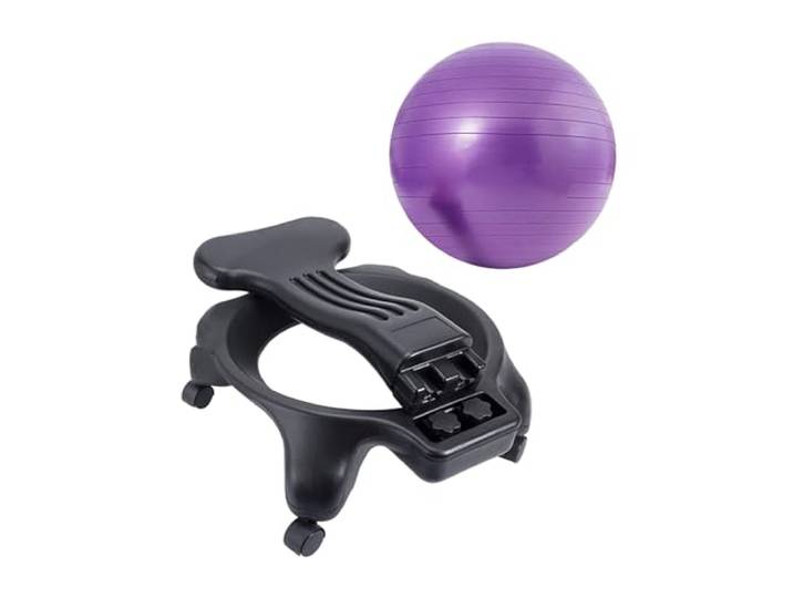Yoga Balance Ball Stuhl Ergonomischer Yoga-Ballstuhl für Büro oder Zuhause Linderung Von Rückenschmerzen / Rückengesundheit / Haltungskorrektur – Mit Rollen, Rückenlehne, Basis Und Pumpe