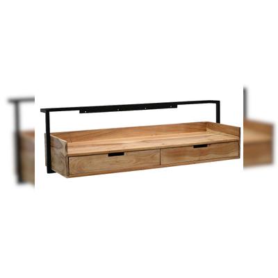 Schreibtisch MURES Akazie Massivholz 120 x 38 x 37 cm Akazie-Schwarz | Kadima Design